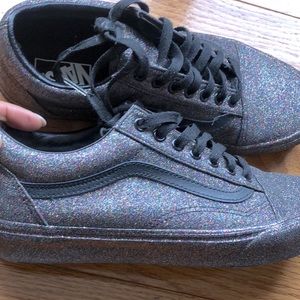 Vans glitter black size 10, LIKE NEW